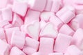 Happy Valentines day. Love theme. Pink sweet marshmallow hearts. Valentine`s day background Royalty Free Stock Photo