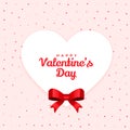 happy valentines day lovely card design with ribbon Royalty Free Stock Photo