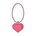 Happy valentines day necklace with heart