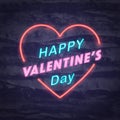 Happy valentines day neon symbol
