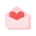 Happy valentines day open envelope heart love messsage Royalty Free Stock Photo