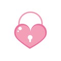 Happy valentines day padlock shaped heart love romantic pink design