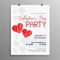Happy valentines day party celebration flyer template Royalty Free Stock Photo