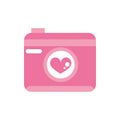 Happy valentines day photo camera heart romantic pink design