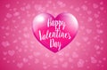 Happy Valentines Day with Pink Hart - Valentine Card