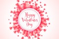Happy valentines day pink hearts frame design Royalty Free Stock Photo