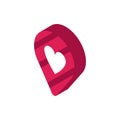 Happy valentines day pointer location love isometric icon