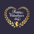 Happy Valentines Day Poster Inscription in Heart