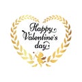 Happy Valentines Day Poster Inscription in Heart Royalty Free Stock Photo