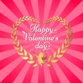 Happy Valentines Day Poster Inscription in Heart Royalty Free Stock Photo