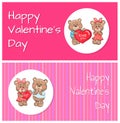 Pair of Soft Fluffy Teddies Holds Heart with Text