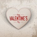 Happy Valentines Day realistic paper Heart Label