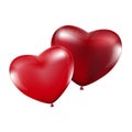 Happy Valentines Day, Red heart balloons colorful illustration Royalty Free Stock Photo