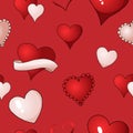 Valentines hearts vector seamless pattern background repetitive textile paint