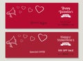 Happy Valentines day sale social media covers set