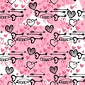 Happy Valentines Day seamless pattern. Vector illustration