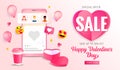 Happy Valentines day special offer 50 off Sale, web banner Royalty Free Stock Photo