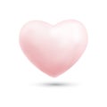 Happy valentines day with symbol 3d pink heart ballon isolated o