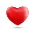 Happy valentines day with symbol 3d red heart ballon isolated on