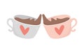 Happy valentines day toast chocolate cups love hearts