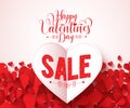 Happy valentines day typography with sale text vector design