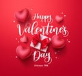 Happy valentines day vector banner greeting card with valentine elements