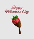 Happy valentines day vector with chocolate strawberry