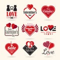 Happy Valentines Day vector icon set