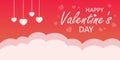 Happy Valentines Day vector illustration. Clouds with hearts and text. EPS10