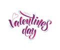 Happy Valentines day - vector illustration with hand lettering