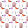 Valentines Day pattern Key Heart Love Couple House Royalty Free Stock Photo