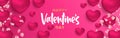 Valentines Day 3d pink heart shape web banner Royalty Free Stock Photo