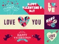 Happy Valentines Day web banner set Royalty Free Stock Photo