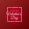 Happy valentines day and weeding romantic design elements. Red background with hearts ornament. Vector illustration