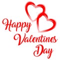 Happy Valentines day wordings with abstract two hearts crossed