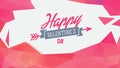 Happy valentines day written inside abstract background