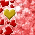 Happy Valentines Heart of Gold Background