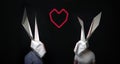 Happy valentines rabbits love story Royalty Free Stock Photo