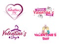 Happy Valentins Day Hand Lettering Text Isolated On White Background. For Greeting Cards, badges, sets, Print Design. Vector