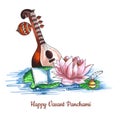 Happy vasant panchami hindu festival celebration card background