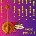 Happy Vasant Panchami Indian Pooja festival background