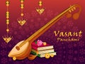 Happy Vasant Panchami Indian Pooja festival background