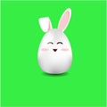 Happy vector kawaii rabbit, bunny, egg for easters day