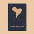 Happy Velentines day with heart shape starry night sky galaxy vertical love romantic card style. Royalty Free Stock Photo