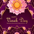Happy Vesak Day with Oriental Asian elements