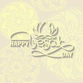 Happy Vesak Day card. Handwritten lettering with lotus.