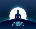 happy vesak day or guru purnima background lord buddha in meditation