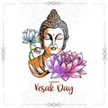 Happy Vesak day or mahavir jayanti background with lord buddha