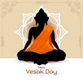 Happy Vesak day or mahavir jayanti background with lord buddha