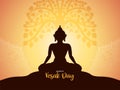 Happy Vesak day or mahavir jayanti background with lord buddha